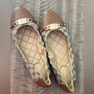 NEW Michael Kors Joyce Ballet Women's Flat Shoes MK Heritage Canvas Size8